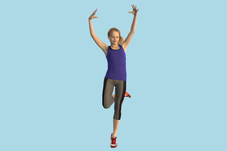 Teenage Girl Excercise Leggins E Stretch 3d model